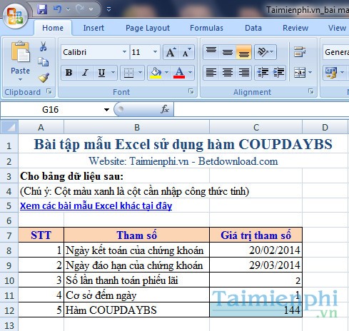 Bai mau ham COUPDAYBS