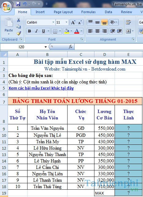 Bài mẫu hàm LEFT bai mau ham left