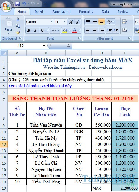 bai mau ham max