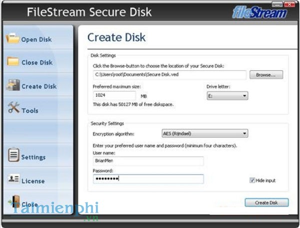 FileStream Secure Disk