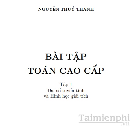 Bài tập toán cao cấp bai tap toan cao cap