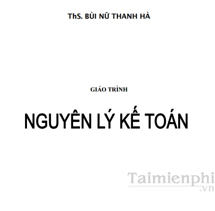 giao trinh nguyen ly ke toan