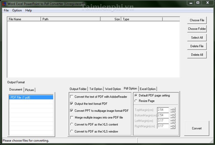 Free Convert Word Excel PowerPoint to PDF