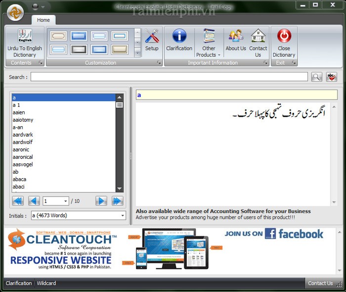 Cleantouch Urdu Dictionary