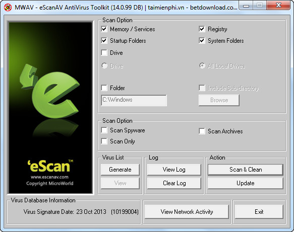 eScanAV Antivirus Toolkit