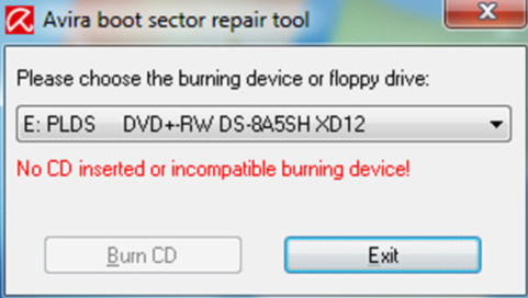 Avira Boot Sector Repair Tool