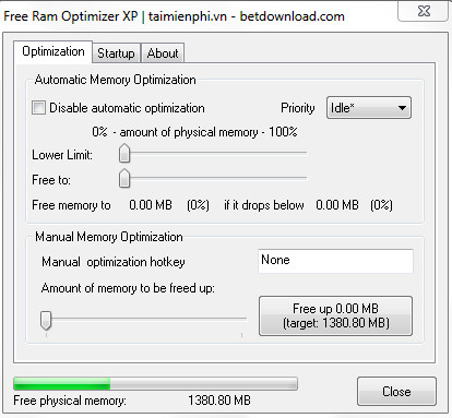 Free Ram Optimizer XP