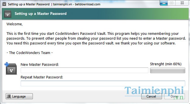 CodeWonders Password Vault