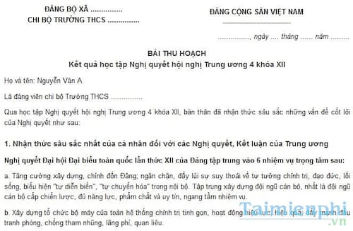 bai thu hoach nghi quyet 12