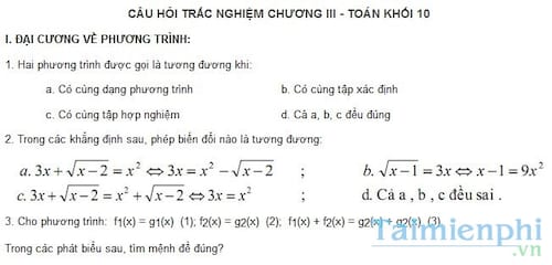 cau hoi trac nghiem toan hoc lop 10 1