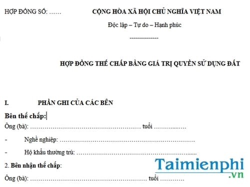 mau giay vay tien co the chap