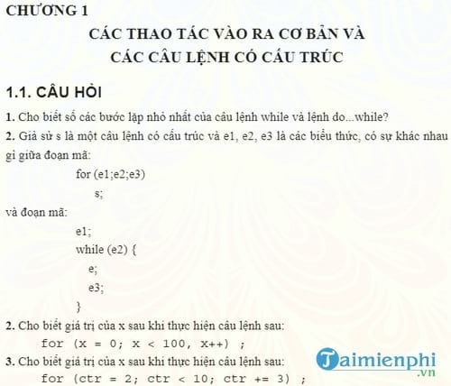 bai tap c va c co loi giai