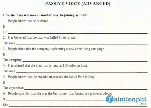 bai tap chuyen doi cau tieng anh nang cao