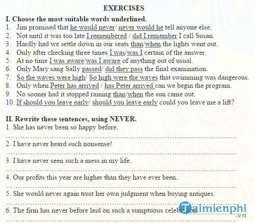 bai tap ve dao ngu trong tieng anh