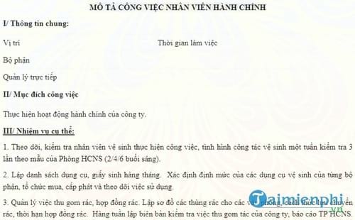 bang mo ta cong viec nhan vien hanh chinh
