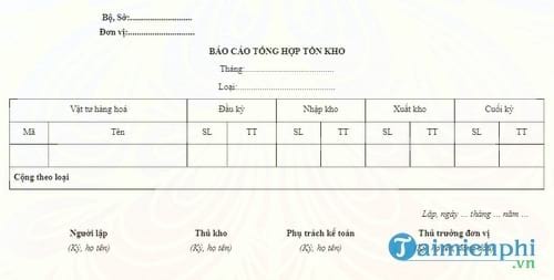 bao cao tong hop ton kho