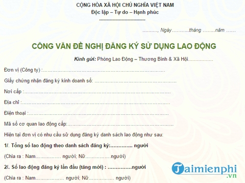 cong van de nghi dang ky su dung lao dong
