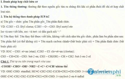 danh phap cac hop chat huu co