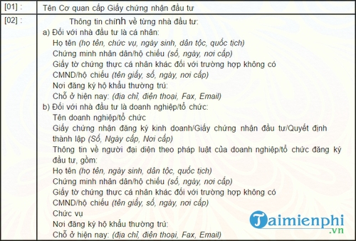 don dang ky cap giay phep dau tu