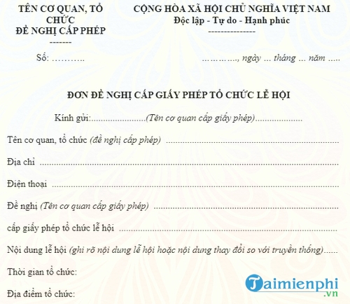 don de nghi cap giay phep to chuc le hoi