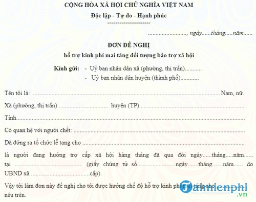 don de nghi ho tro kinh phi mai tang