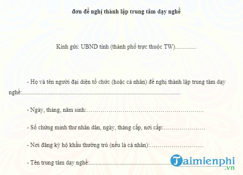 don de nghi thanh lap trung tam day nghe