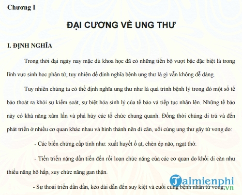 giao trinh dai cuong ve ung thu