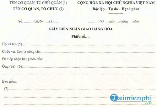 giay bien nhan giao hang hoa