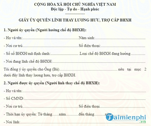 giay linh thay luong huu tro cap bao hiem xa hoi