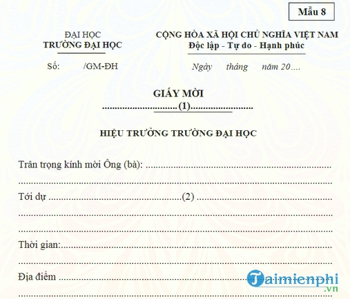 giay moi tu hieu truong