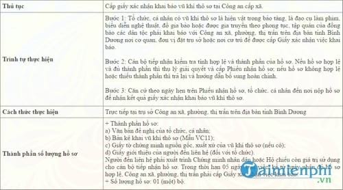 giay xac nhan khai bao vu khi tho so