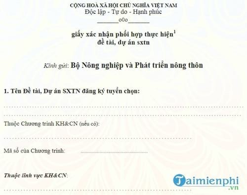 giay xac nhan phoi hop thuc hien de tai du an san xuat thu nghiem