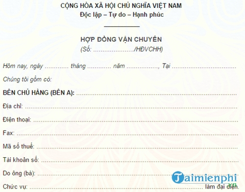 hop dong van chuyen