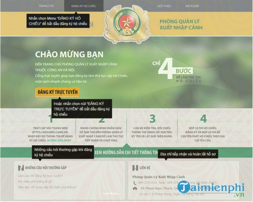 huong dan dang ky lam ho chieu online