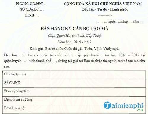 mau dang ky can bo tao ma thi cac cap