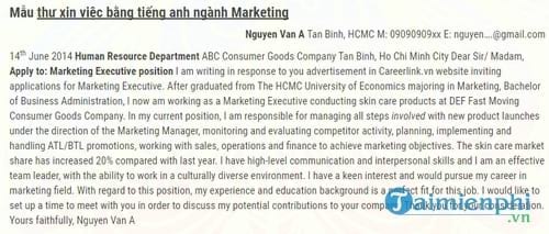 mau don xin viec bang tieng anh