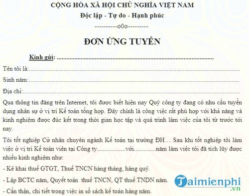 mau don xin viec nganh ke toan tong hop