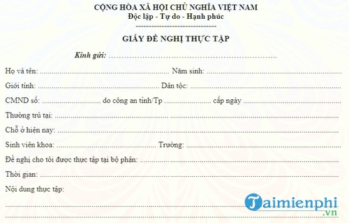 mau giay de nghi thuc tap