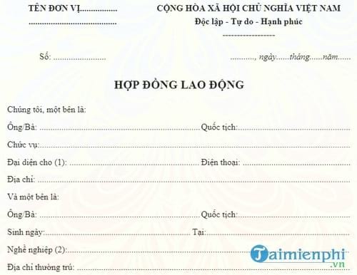 mau hop dong lao dong