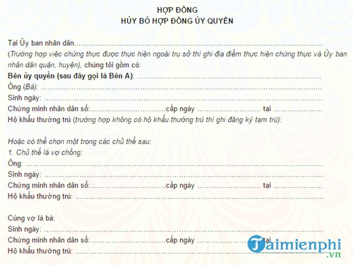 mau huy bo hop dong uy quyen