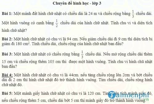 mot so bai tap hinh hoc lop 3