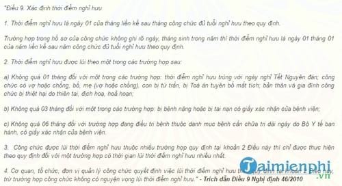 thu tuc cho nguoi lao dong nghi huu