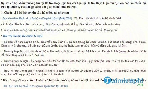 thu tuc lam ho chieu tai ha noi