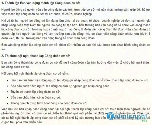 thu tuc thanh lap to chuc cong doan co so