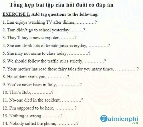 tong hop bai tap cau hoi duoi co dap an