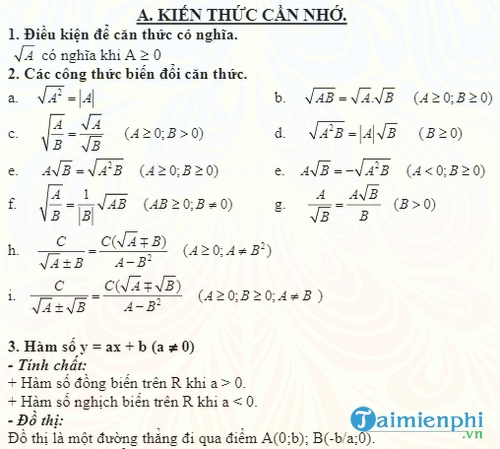 tong hop kien thuc va dang bai tap toan 9