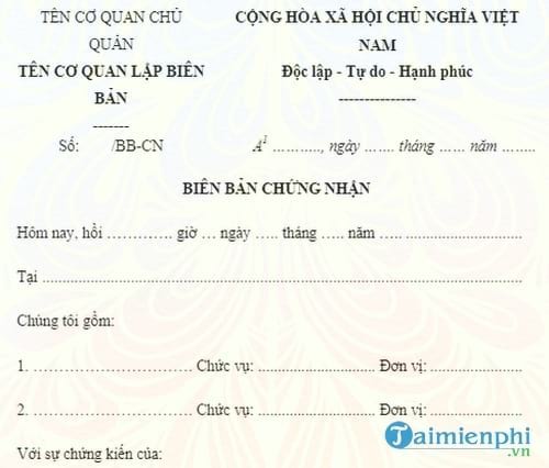 bien ban chung nhan