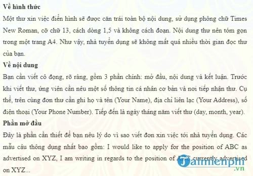 cach viet don xin viec tieng anh don tim nha tuyen dung