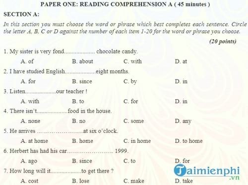 de thi tieng anh lop 6 nang cao