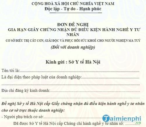 don de nghi gia han chung nhan du dieu kien hanh nghe y tu nhan